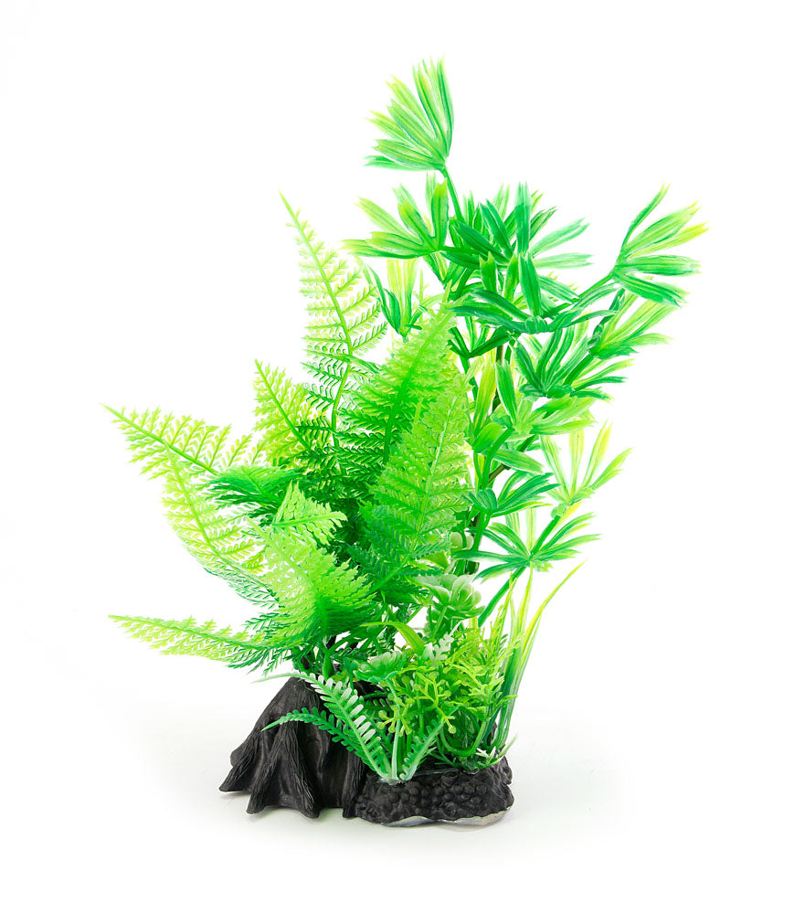 AquaFit Leafy Fern Combo Plastic Plant 7" Aquariums West