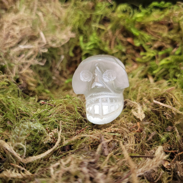 Crystal Quartz Skull Ornament