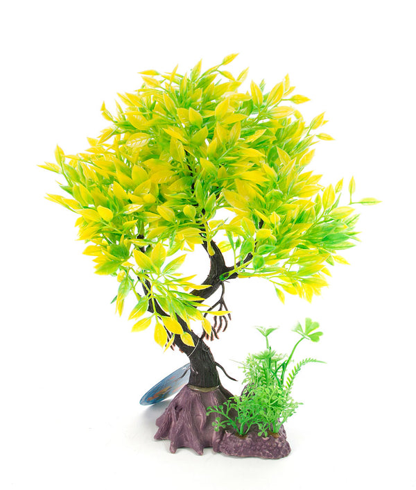 AquaFit Yellow Juniper Bonsai Plastic Plant 8"