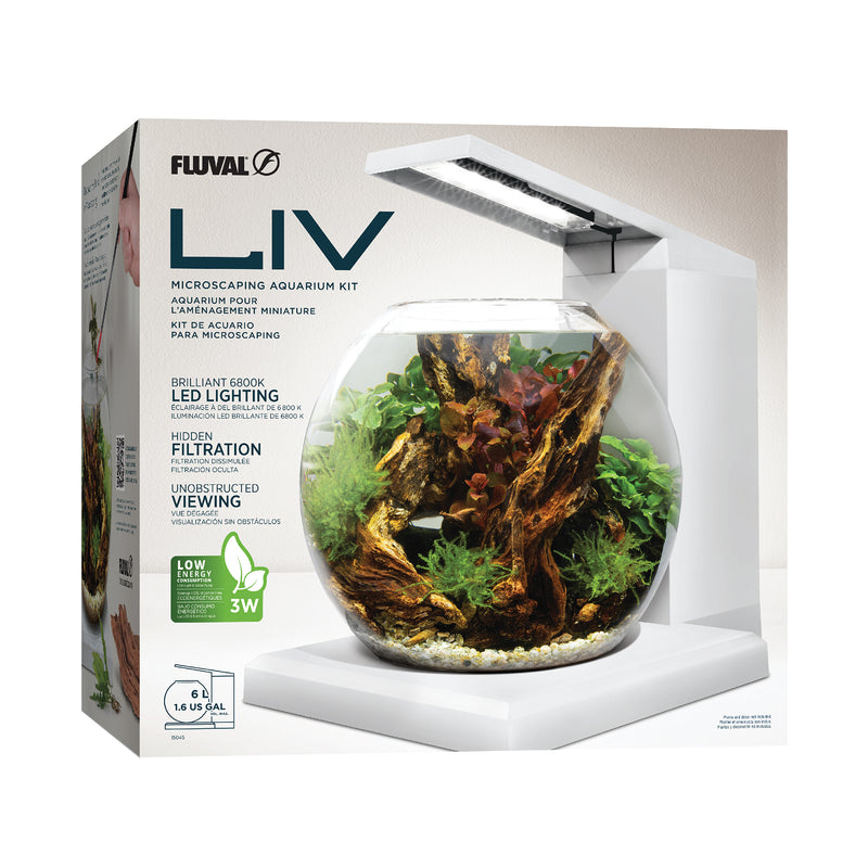 Fluval LIV Microscaping Aquarium Kit - White/Teak - 33 x 31.75 cm (13 x 12.5 in)