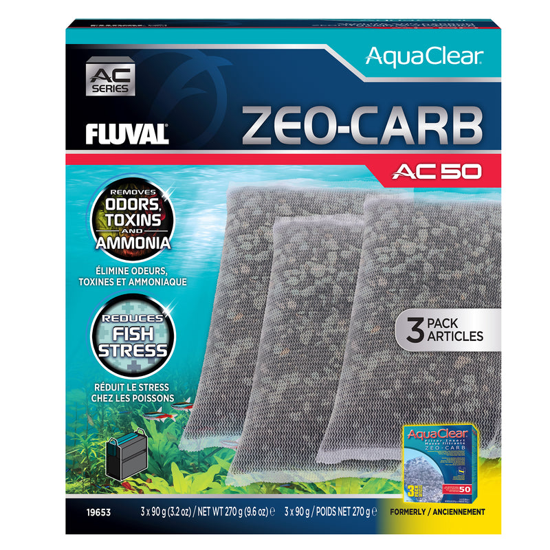 Fluval AquaClear 50 Zeo-Carb - 3 pack - 270 g (9.5 oz)