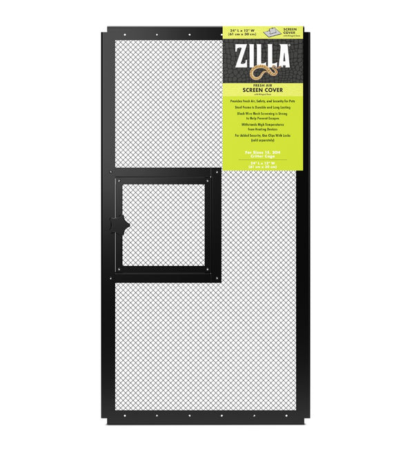 Zilla  Screen Cover Hinged Door Metal Blk 24" x 12" 20G