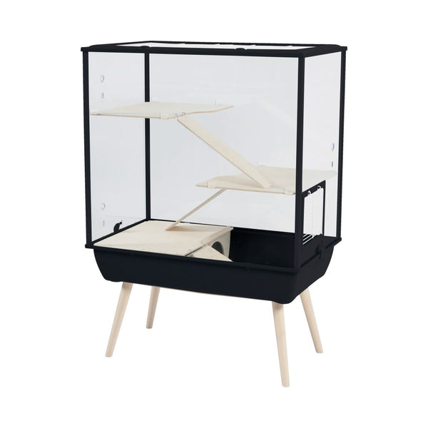 Nevo Royal Small Pet Cage - Plexiglass - Black Base - 78 x 48x 80 cm Zolux