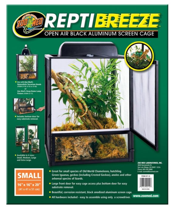 Zoo Med Reptibreeze Open Air Black Aluminum Screen Cage Small