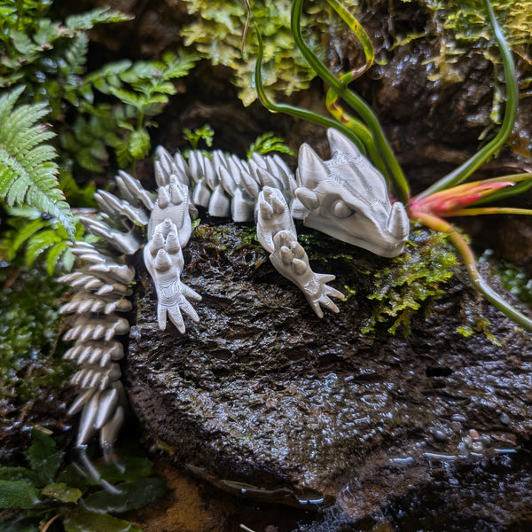 3D Printed - Dragon Silver (20cm)