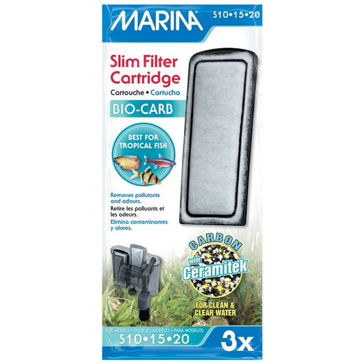Marina Bio-Carb Cartridge for Slim Filters 3pk
