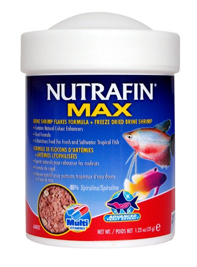 Nutrafin Max Brine Shrimp Flakes + Freeze Dried Brine Shrimp - 35 g (1.23 oz)