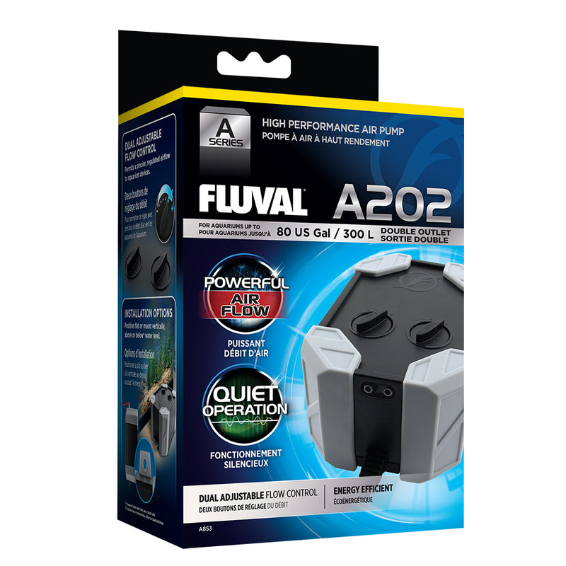 Fluval A202 Air Pump, up to 80 US Gal / 300 L