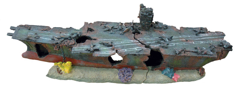 AquaFit Polyresin Aircraft Carrier Shipwreck 29x7x10"